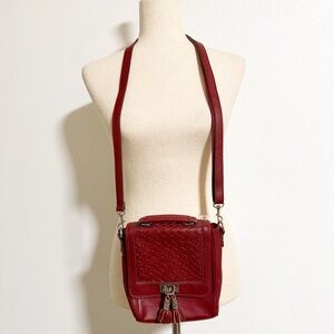 Poppie Jones Leather Tassel Crossbody